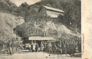 Vashegy, Zelezník (Gömör); vasércbánya munkásokkal / mine with workers