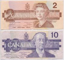 Kanada 1986. 2$ + 1989. 10$ T:III Canada 1986. 2 Dollars + 1989. 10 Dollars C:F