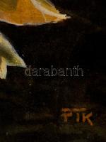 PTK jelzéssel: Lány pillangókkal. Olaj, vászon-farost, 54×60 cm