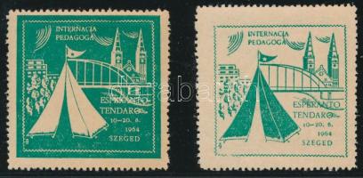 1964 Nemzetközi Pedagógus Eszperantó tábor Szeged 2 klf levélzáró