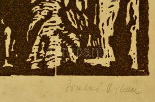 Somlai Vilma (1938-2007): A festő emlékére, linó, papír, jelzett, 22×20 cm