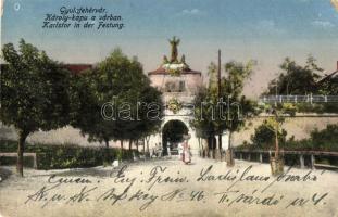1918 Gyulafehérvár, Karlsburg, Alba Iulia; Károly kapu a várban / castle gate (EM)