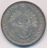 1938. 2P Ag "Madonna" T:1- kis patina Adamo P7