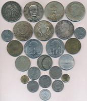 27db-os vegyes numizmatikai tétel, benne néhány bankjegy, több hamis fémpénz, valamint 1db lengyel ezüstpénz T:vegyyes