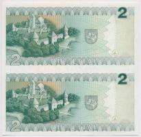 Litvánia 1993. 2L vágatlan 2-es ívben T:I 
Lithuania 1993. 2 Litas uncut sheet of 2 C:UNC