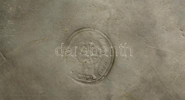 1747 jelzett antik ón tányér,monogrammal,  d: 24,5 cm