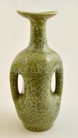 Iparművészeti Vállalatos Gorka váza, repesztett mázas kerámia, jelzett, m:24,5 cm