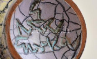 Gorka Géza (1894-1971): Váza. Mázas kerámia, jelzett (Nógrádverőce), restaurált, m: 11 cm