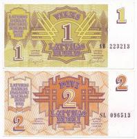 Lettország 1992. 1R + 2R T:I  Latvia 1992. 1 Rublis + 2 Rublis C:UNC  Krause 35.,36.