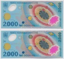 Románia 1999. 2000L "Napfogyatkozás" (2x) sorszámkövetők T:I
Romania 1999. 2000 Lei "...