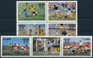 Football World Cup set blocks of 4 + stripe of 3, Labdarúgó VB sor négyestömbben + hármascsíkban