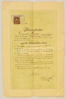 1911-1929 Budapest, a m. kir. bábaképző intézet oklevele bába részére + bizonyítvány ismétlő bábatan...