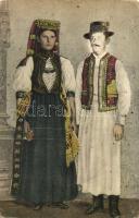 Bánffyhunyad, Huedin; menyasszony és vőlegény / bride and groom. Transylvanian folklore (kopott sarkak / worn corners)