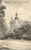 1916 Nagybánya, Baia Mare; Deák tér, Római katolikus templom. Kovács Endre kiadása / square, church (hiányzó rész / missing part)