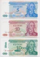 Transznisztria 1993. 50R + 100R + 1994. 1R + 5R + 10R + 10.000R T:I 
Transnistria 1993. 50 Ruble + ...