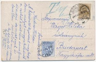 Szolnok, népviseletes leporellolap + Portó / folklore leporellocard s: Klaudinyi