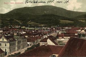 Feketehalom, Zeiden, Codlea; a templomtoronyból. H. Zeidner kiadása / vom Kirchturm / from the church tower