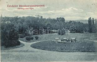 1907 Dicsőszentmárton, Tarnaveni, Diciosanmartin; Vármegyeház-liget / county hall park