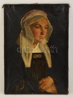 Jelzés nélkül: Női portré. Olaj, vászon, 61×43 cm