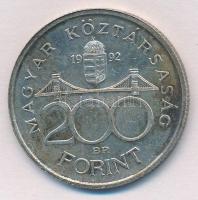 1992. 200Ft Ag "MNB" T:2 patina