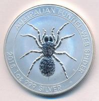 Ausztrália 2015. 1$ Ag II. Erzsébet / Ausztrál tölcsérhálós pók (1oz/0.999) T:BU Australia 2015. 1 Dollar Ag Elisabeth II / Funnel-web spider (1oz/0.999) C:BU