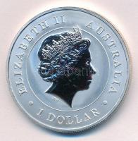 Ausztrália 2015. 1$ Ag "II. Erzsébet / Ausztrál tölcsérhálós pók" (1oz/0.999) T:BU Austral...