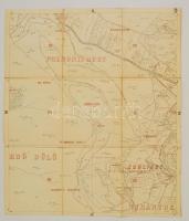 cca 1910 Budapest Zugliget, János-hegy, Pozsonyi-hegy környékének térképe, vászonra kasírozva, 47x40 cm