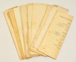 cca 1900-1930 Vegyes okmány tétel, nagyrészt különféle vasúti okmányok: szerződések, számlák, stb