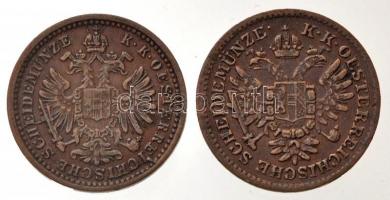 1851B 1/4kr Cu + Ausztria 1885. 5/10kr Cu T:1-