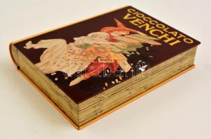 Cioccolato Venchi könyv alakú fém csokoládés doboz, 20×16×4 cm