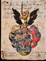 VÉDÉS ALATT! 1660 Hajdú János címerkérő folyamodványa I. Lipóthoz, megfestett címerképpel, ellenjegy...