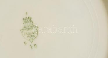 Zsolnay mitológiai jelenettel díszített süteményes készlet, matricás, jelzett, hibátlan, 6+1 db