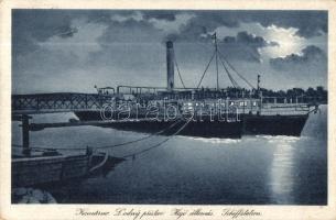 Komárom, Komárno; Lodny pristav / Hajóállomás este / Schiffstation / ship station at night (EK)