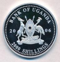 Uganda 2006. 2000Sh Ag "A labdarúgás halhatatlanjainak csarnoka - Argentína / Spanyolország 195...