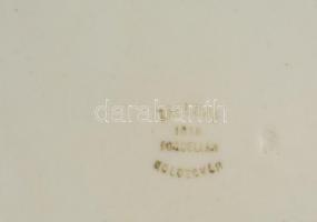 Zsolnay kolozsvári gyümölcsmintás süteményes készlet, matricás, jelzett, hibátlan, 6+1 db