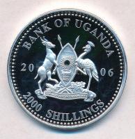 Uganda 2006. 2000Sh Ag "A labdarúgás halhatatlanjainak csarnoka - Argentína 1970-es évek / Dani...