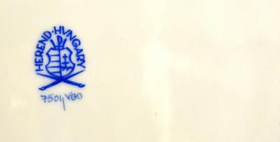 Herendi Viktória mintás porcelán áttört tál, kézzel festett, jelzett, hibátlan, d: 24,5 cm