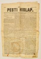 1848 a Pesti hírlap 1026., január 28-i lapszáma, érdekes aktuális hírekkel, foltos