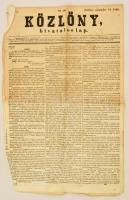 1848 a Közlöny 94., szeptember 11-i lapszámának egy lapja, valamint a 93. lapszám utolsó lapja, kissé hiányos lapszéllel, benne érdekes aktuális hírekkel, 477-480 p.