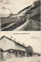 Margitfalva, Margecany; mészégető, vasútállomás / railway station, lime-burning plant