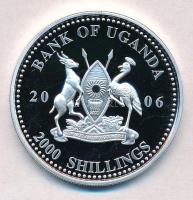 Uganda 2006. 2000Sh Ag "A labdarúgás halhatatlanjainak csarnoka - Spanyolország 1960-as évek / ...