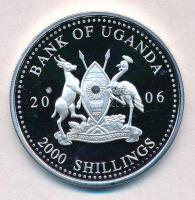 Uganda 2006. 2000Sh Ag "A labdarúgás halhatatlanjainak csarnoka - Belgium 1980-as évek / Eric G...