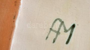 Iparművészeti vállalatos kerámia falikép, jelzett, hibátlan, 17×14 cm