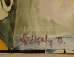 Székely jelzéssel: Megváltó. Akvarell, papír, üvegezett keretben, 19×13 cm