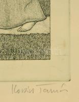 Kovács Tamás (1942-1999): A tarot világa (a Nap), rézkarc, papír, jelzett, üvegezett fa keretben, 29...