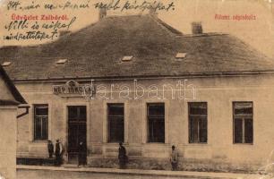 1914 Zsibó, Jibou; Állami népiskola. Merza testvérek kiadása 849. / school (kis szakadás / small tear)