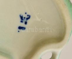 Lippelsdorf madárka, kézzel festett, jelzett, kopott, 14,5×11 cm