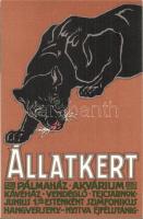 Budapest Székesfővárosi Állatkert reklámlapja / Budapest zoo advertisement art postcard