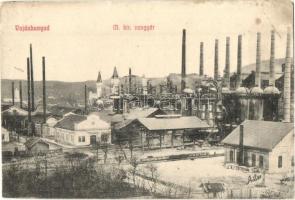 Vajdahunyad, Hunedoara; vasgyár a kohókkal. Adler fényirda 1909 / iron works with furnaces (EK)