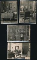 1949-1950 Régi szobabelsők, 7 db fotó, 11×8 cm